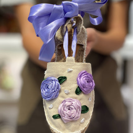 Custom-made Espadrilles Flat Classic Purple Roses